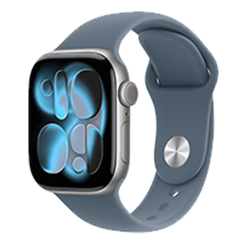 Apple Watch Series 11 GPS, 42mm Silver Aluminum Case with Anchor Blue Sport Band - S/M