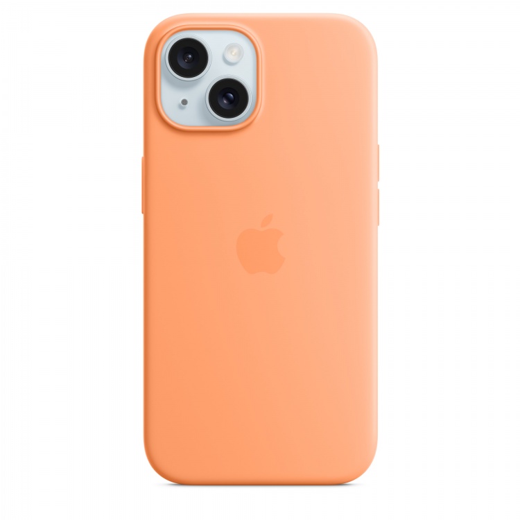 Чохол Apple Silicone Case для iPhone 15 with MagSafe (Orange Sorbet)