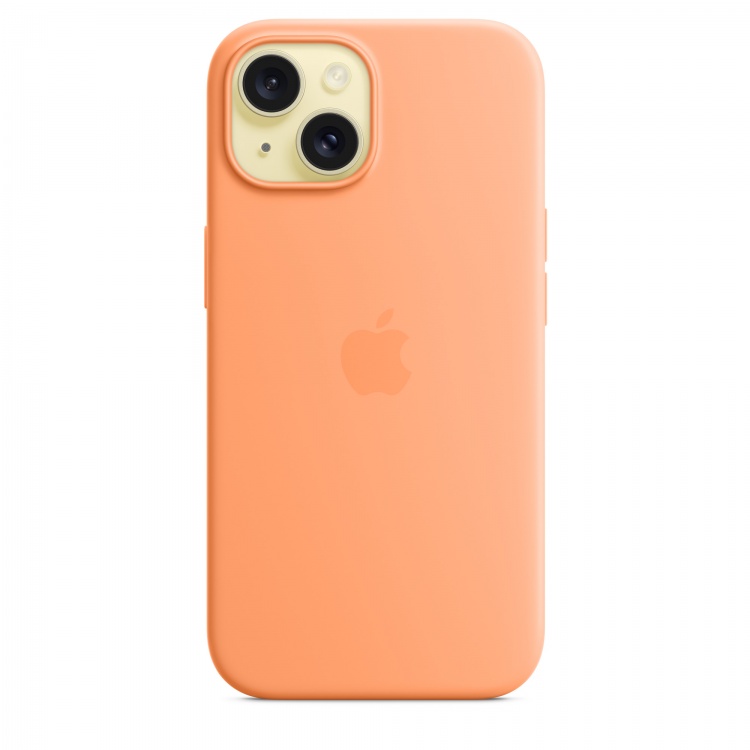 Чохол Apple Silicone Case для iPhone 15 with MagSafe (Orange Sorbet)