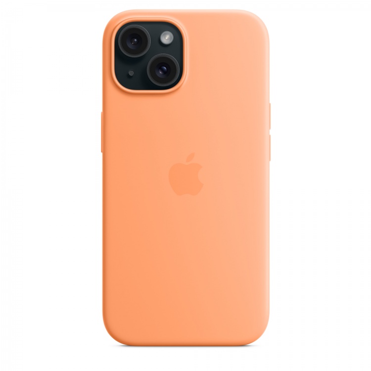 Чохол Apple Silicone Case для iPhone 15 with MagSafe (Orange Sorbet)