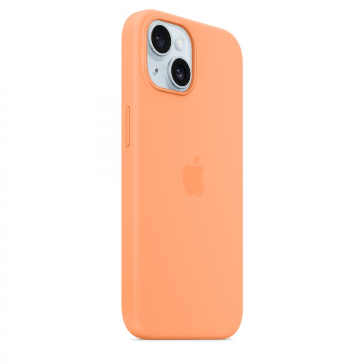 Чохол Apple Silicone Case для iPhone 15 with MagSafe (Orange Sorbet)