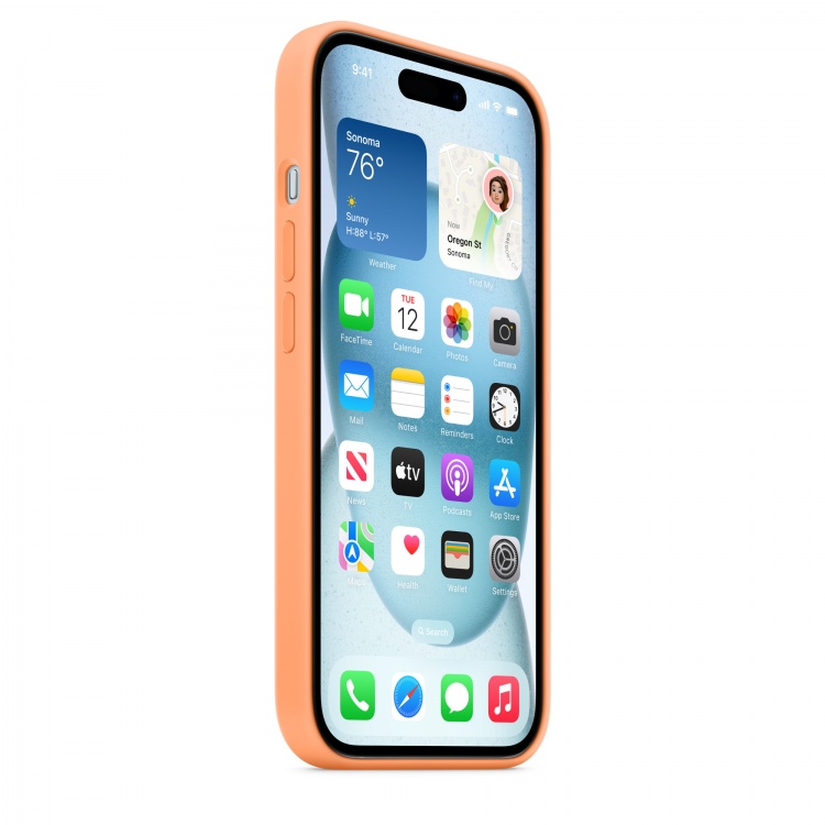 Чохол Apple Silicone Case для iPhone 15 with MagSafe (Orange Sorbet)