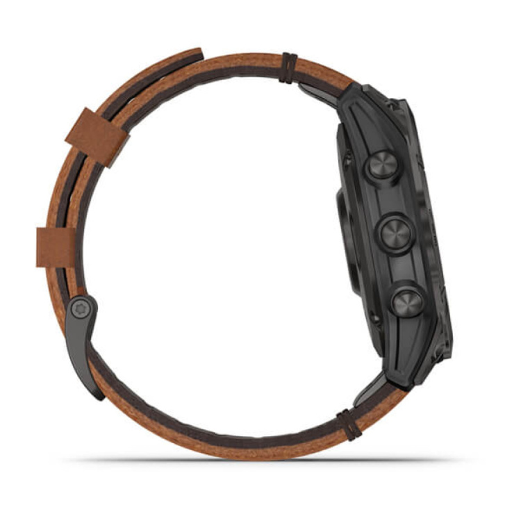 Garmin Epix (Gen 2) Sapphire Black Titanium with Chestnut Leather Band (010-02582-30)