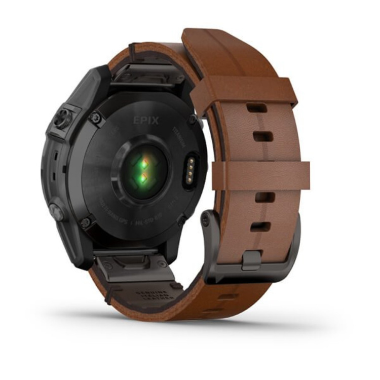 Garmin Epix (Gen 2) Sapphire Black Titanium with Chestnut Leather Band (010-02582-30)