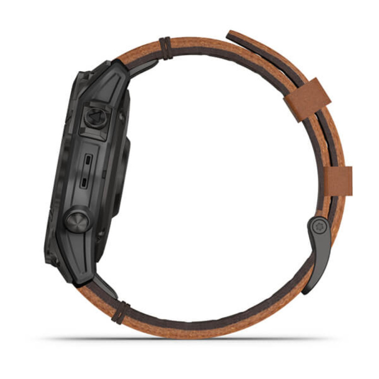 Garmin Epix (Gen 2) Sapphire Black Titanium with Chestnut Leather Band (010-02582-30)