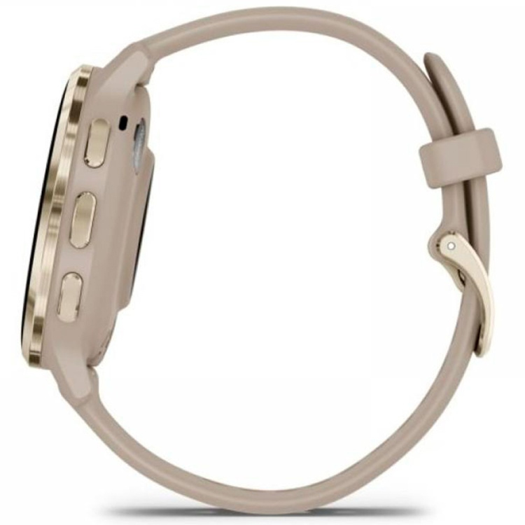 Garmin Venu 3S Soft Gold Stainless Steel Bezel with French Gray Case and Silicone Band (010-02785-02)
