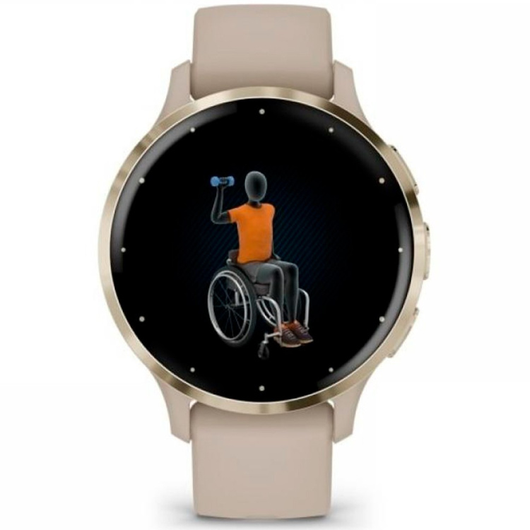 Garmin Venu 3S Soft Gold Stainless Steel Bezel with French Gray Case and Silicone Band (010-02785-02)