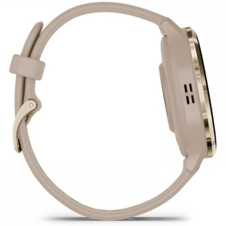 Garmin Venu 3S Soft Gold Stainless Steel Bezel with French Gray Case and Silicone Band (010-02785-02)