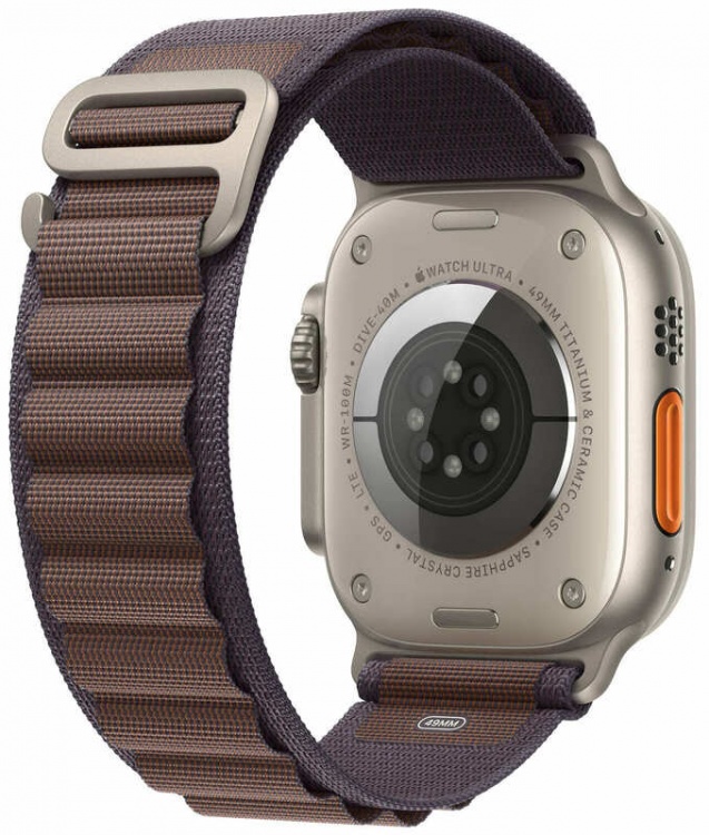 Apple Watch Ultra 2 49mm Titanium Case with Indigo Alpine Loop (Large) (MREW3)