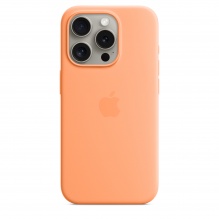 Silicone Case with MagSafe для iPhone 15 Pro (FoxConn) (Orange Sorbet)