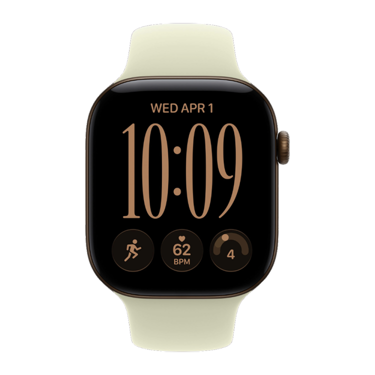 Apple Watch Series 12 GPS 46mm Dark Bronze Aluminum Case with Pale Succulent Sport Band - S/M