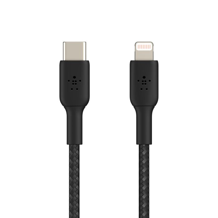 Кабель Belkin Braided USB-С to Lightning 2m Black (CAA004BT2MBK)