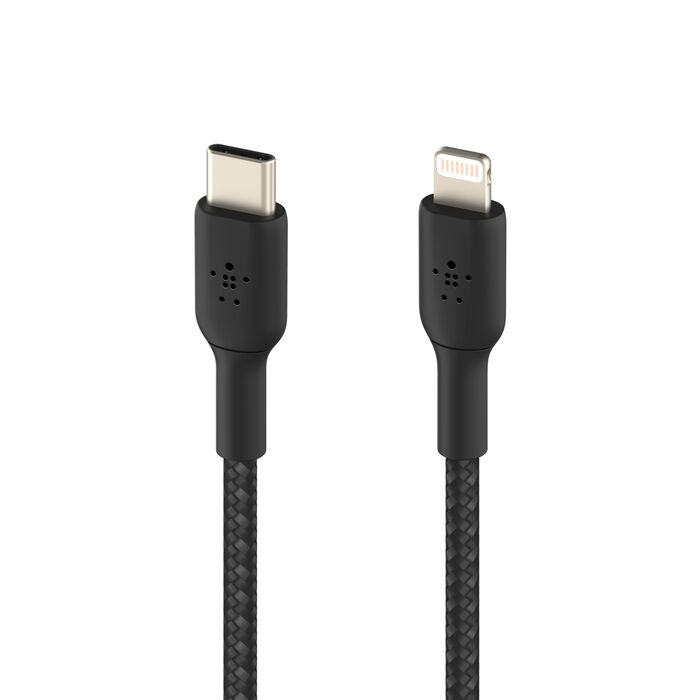 Кабель Belkin Braided USB-С to Lightning 2m Black (CAA004BT2MBK)