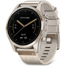 Garmin Epix Pro (Gen 2) Sapphire 42mm Soft Gold with Cream Heathered Nylon Band (010-02802-20)