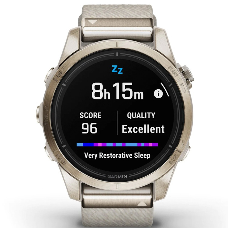 Garmin Epix Pro (Gen 2) Sapphire 42mm Soft Gold with Cream Heathered Nylon Band (010-02802-20)