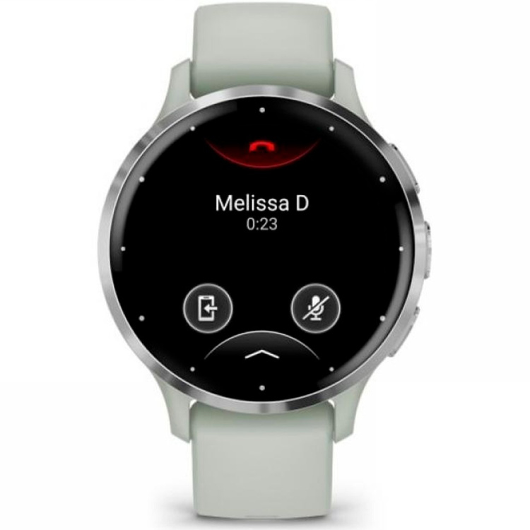Garmin Venu 3S Silver Stainless Steel Bezel with Sage Gray Case and Silicone Band (010-02785-01)