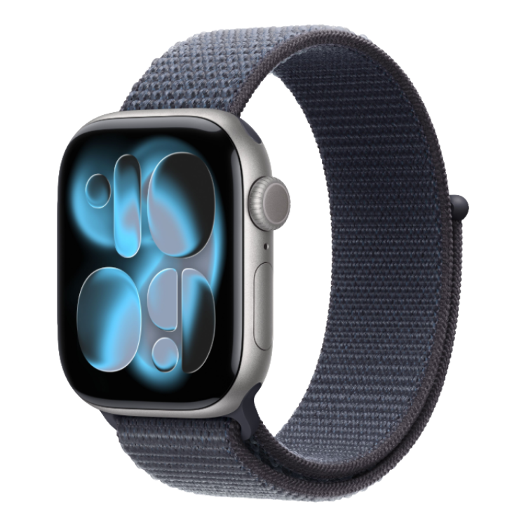 Apple Watch Series 11 GPS, 46mm Space Gray Aluminum Case with Anchor Blue Sport Loop