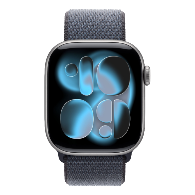 Apple Watch Series 11 GPS, 46mm Space Gray Aluminum Case with Anchor Blue Sport Loop