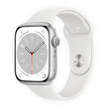 Apple Watch Series 8 45mm Silver Aluminum Case with White Sport Band (MP6N3) бу