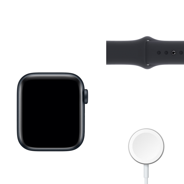 Apple Watch Series 8 45mm Midnight Aluminum Case with Midnight Sport Band M/L (MNUL3)