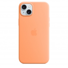 Silicone Case with MagSafe для iPhone 15 Plus (FoxConn) (Orange Sorbet)