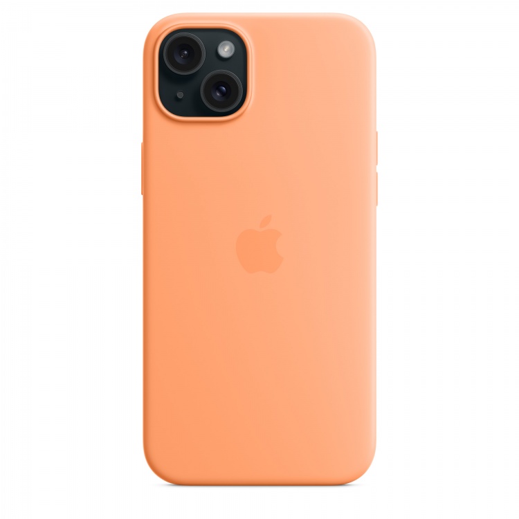 Silicone Case with MagSafe для iPhone 15 Plus (FoxConn) (Orange Sorbet)