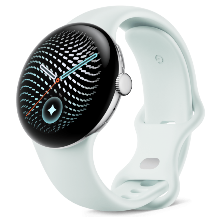 Смарт-часы Google Pixel Watch 5 41mm LTE Polished Silver Aluminum Case / Fog Active Band