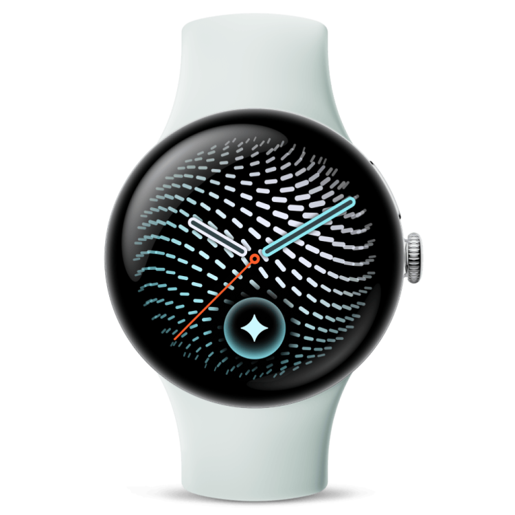 Смарт-часы Google Pixel Watch 5 41mm LTE Polished Silver Aluminum Case / Fog Active Band