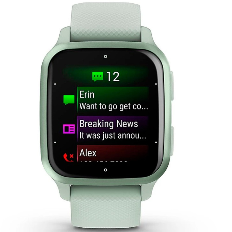Garmin Venu Sq 2 Metallic Mint Aluminum Bezel with Cool Mint Case and Silicone Band (010-02701-02/12)
