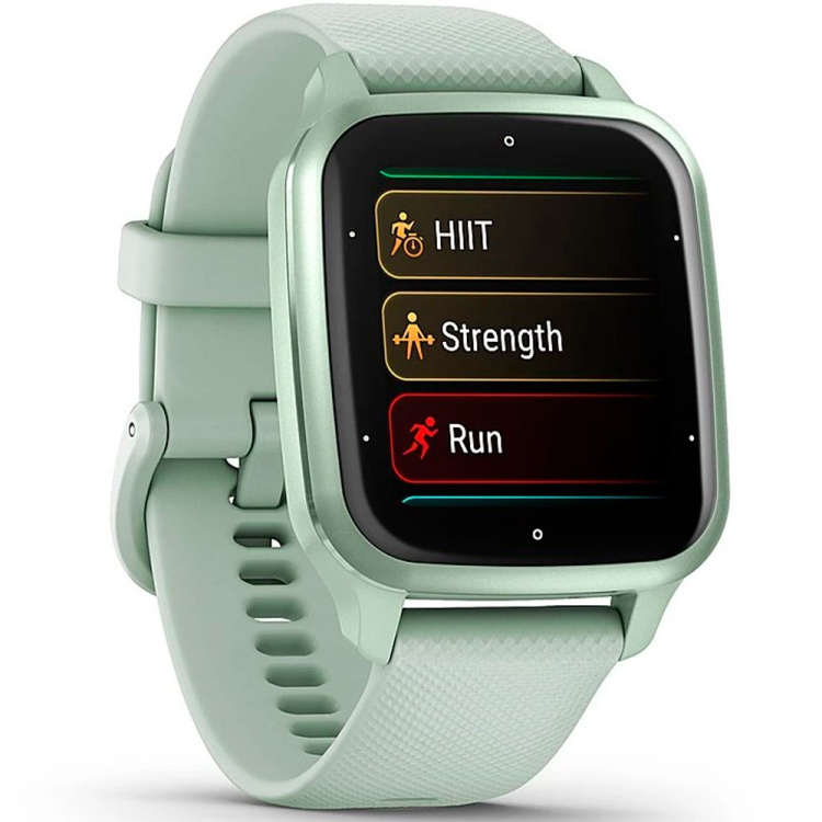 Garmin Venu Sq 2 Metallic Mint Aluminum Bezel with Cool Mint Case and Silicone Band (010-02701-02/12)