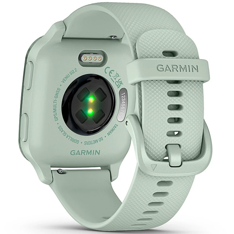 Garmin Venu Sq 2 Metallic Mint Aluminum Bezel with Cool Mint Case and Silicone Band (010-02701-02/12)
