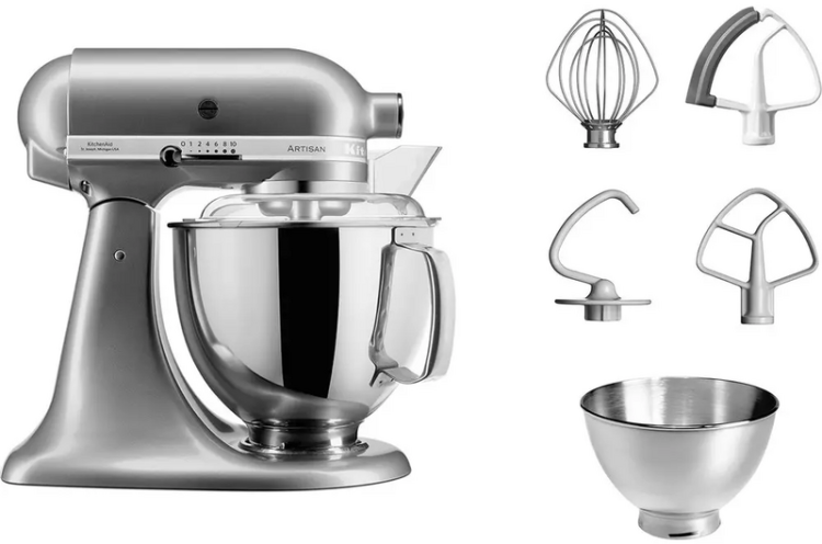 Планетарний міксер KitchenAid Artisan 4,8 л 5KSM175PSECU Silvery (UA)