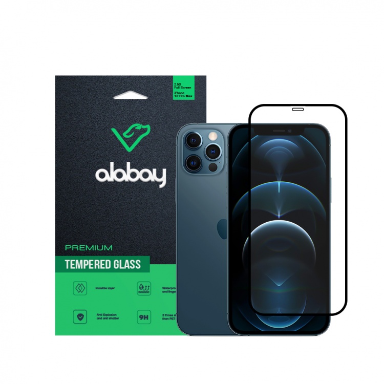 Захисне скло Alabay для iPhone 12 Pro Max Anti Static (Black)