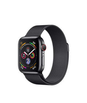 Apple Watch Series 4 GPS + Cellular 40mm Space Black Stainless Steel Case with Space Black Milanese Loop (MTUQ2)