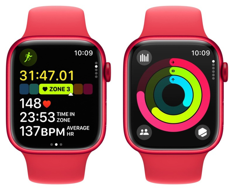 Apple Watch Series 9 45mm GPS (PRODUCT)RED Aluminum Case with Red Sport Band (M/L) (MRXK3) бу