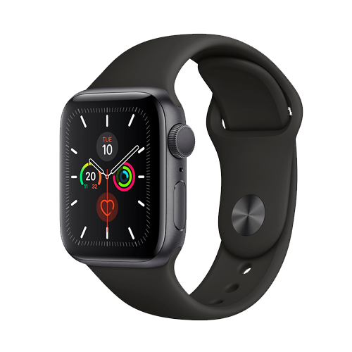 Apple Watch Series 5 GPS, 44mm Space Gray Aluminum Case with Black Sport Band (MWVF2)