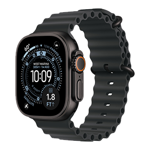 Apple Watch Ultra 3 GPS + Cellular, 49mm Black Titanium Case with Black Ocean Band (MF0J4)