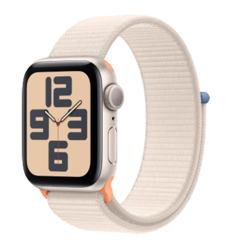 Apple Watch SE 2 2023 GPS 40mm Starlight Aluminium Case with Starlight Sport Loop (MR9W3)