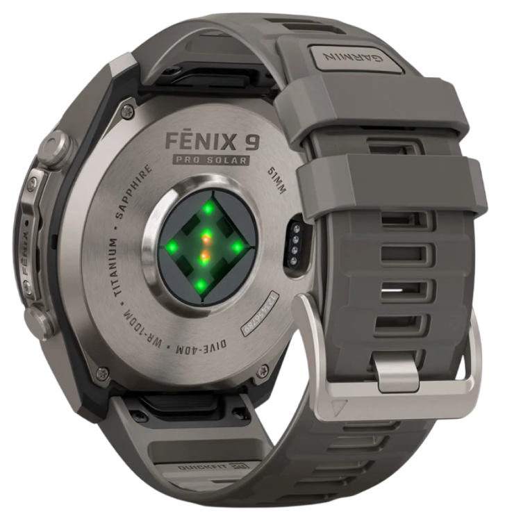 Garmin Fenix 9 Pro 51mm Sapphire Solar Titanium with Pebble Gray/Silver Gray Silicone Band (010-04339-05/06)