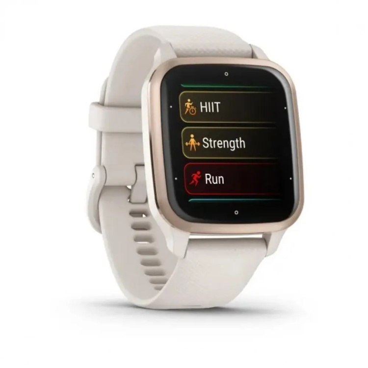 Garmin Venu Sq 2 Music Edition Peach Gold Aluminum Bezel with Ivory Case and Silicone Band (010-02700-01/11)