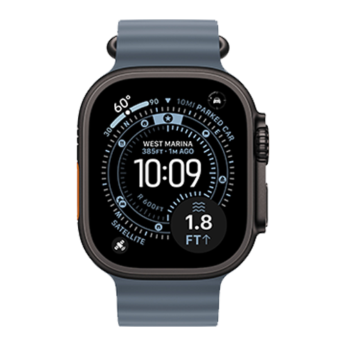 Apple Watch Ultra 3 GPS + Cellular, 49mm Black Titanium Case with Anchor Blue Ocean Band