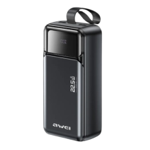 Зарядний пристрій Power Bank AWEI PA-105 40000mAh 22.5W PD 2xUSB-C 2xUSB-A (Black) (6954284029520)