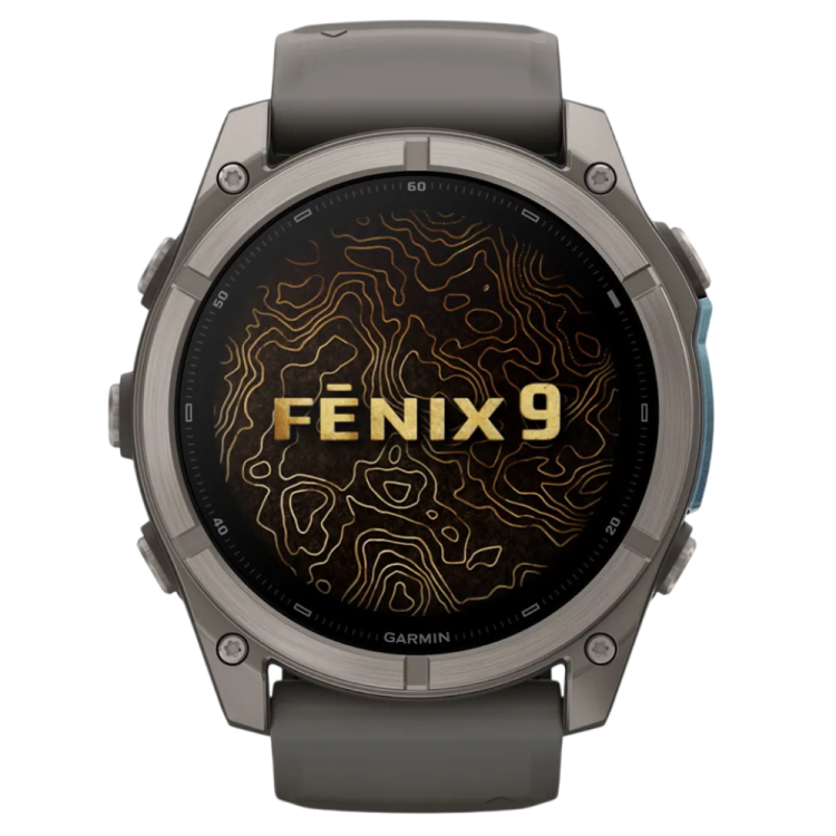 Garmin Fenix 9 51mm AMOLED Sapphire Titanium with Pebble Gray Silicone Band (010-04763-00/01)