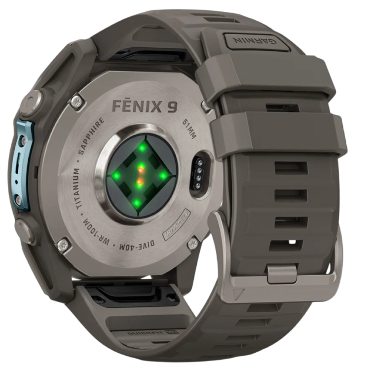 Garmin Fenix 9 51mm AMOLED Sapphire Titanium with Pebble Gray Silicone Band (010-04763-00/01)