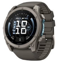 Garmin Fenix 9 51mm AMOLED Sapphire Titanium with Pebble Gray Silicone Band (010-04763-00/01)