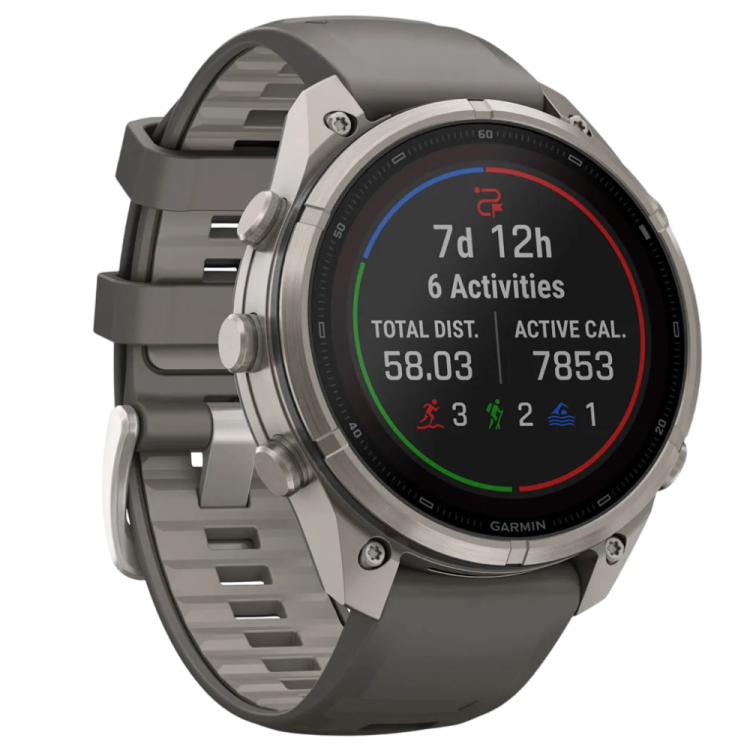 Garmin Fenix 9 Pro 47mm Sapphire Solar Titanium with Pebble Gray/Silver Gray Silicone Band (010-04338-05/06)