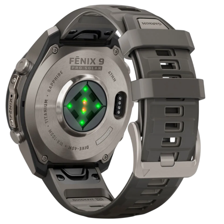 Garmin Fenix 9 Pro 47mm Sapphire Solar Titanium with Pebble Gray/Silver Gray Silicone Band (010-04338-05/06)