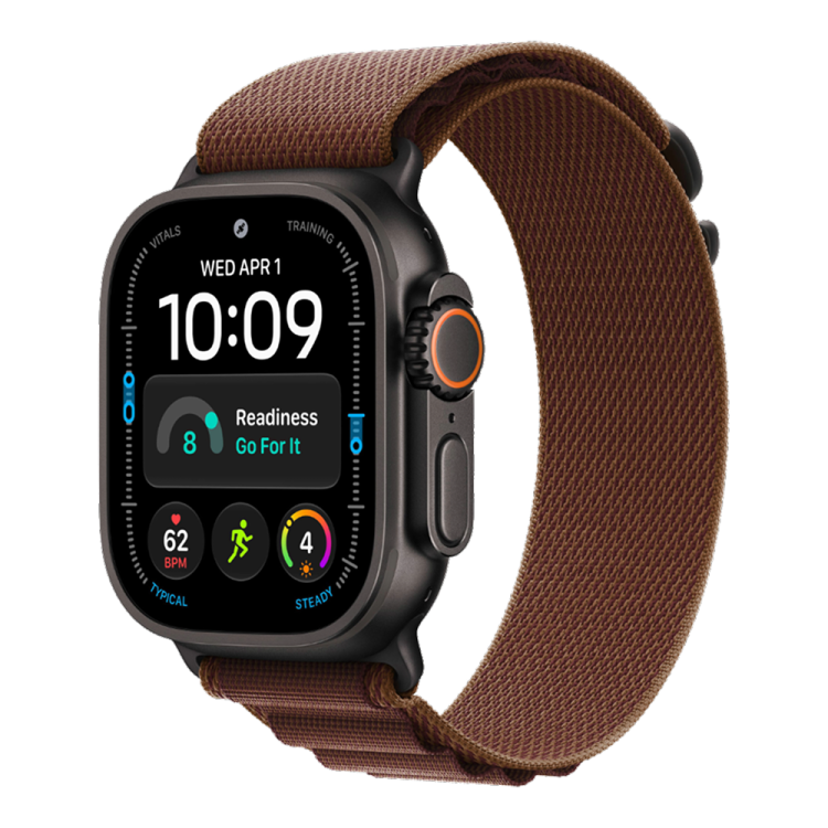 Apple Watch Ultra 4 GPS + LTE 49mm Black Titanium Case with Burgundy Alpine Loop - L