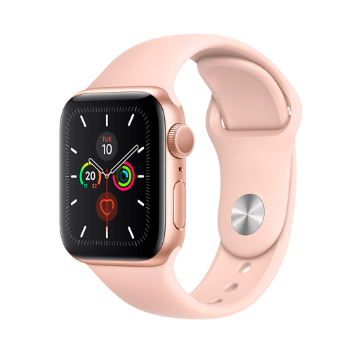 Apple Watch Series 5 GPS, 40mm Gold Aluminum Case with Pink Sand Sport Band (MWV72) Apple Watch Series 5 GPS, 40mm Gold Aluminum Case with Pink Sand Sport Band (MWV72)