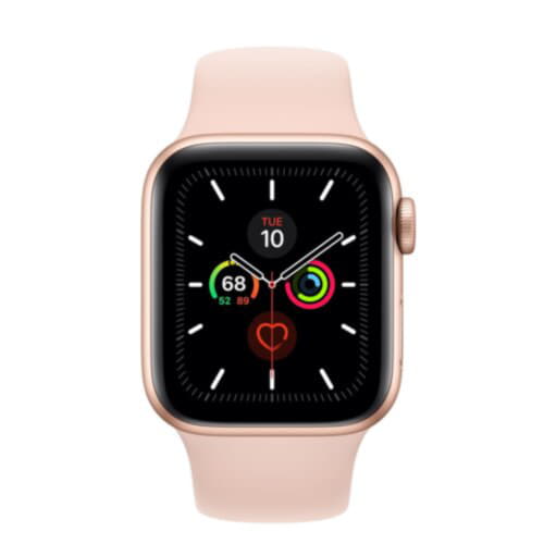 Apple Watch Series 5 GPS, 40mm Gold Aluminum Case with Pink Sand Sport Band (MWV72) Apple Watch Series 5 GPS, 40mm Gold Aluminum Case with Pink Sand Sport Band (MWV72)